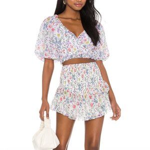 Saylor Teryn Multi Floral Cropped Top